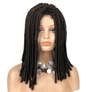Synthetic Dreadlock Braids Wig • Chestnut Brown • 16”‎ Crochet Twist Style